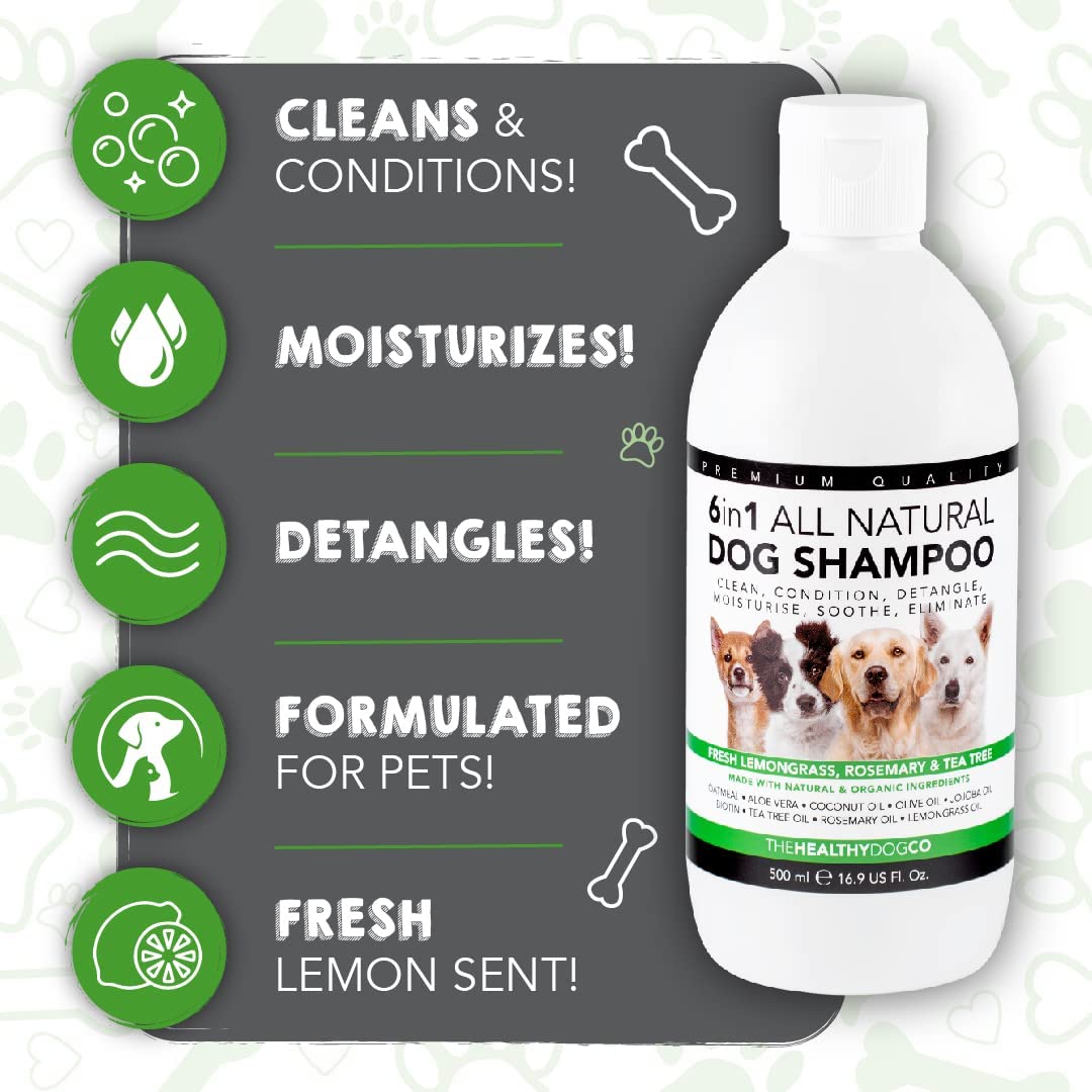 The Healthy Dog Co - 6 in 1 Dog Shampoo and Conditioner - Sensitive Dog Shampoo - 500ml