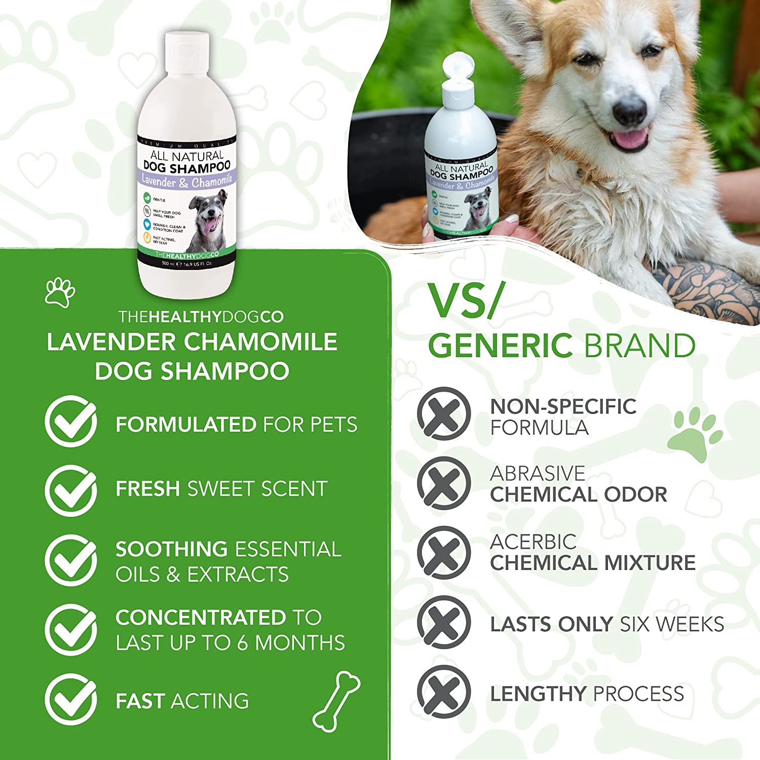 The Healthy Dog Co All - Natural Dog Shampoo & Conditioner - Lavender and Chamomile