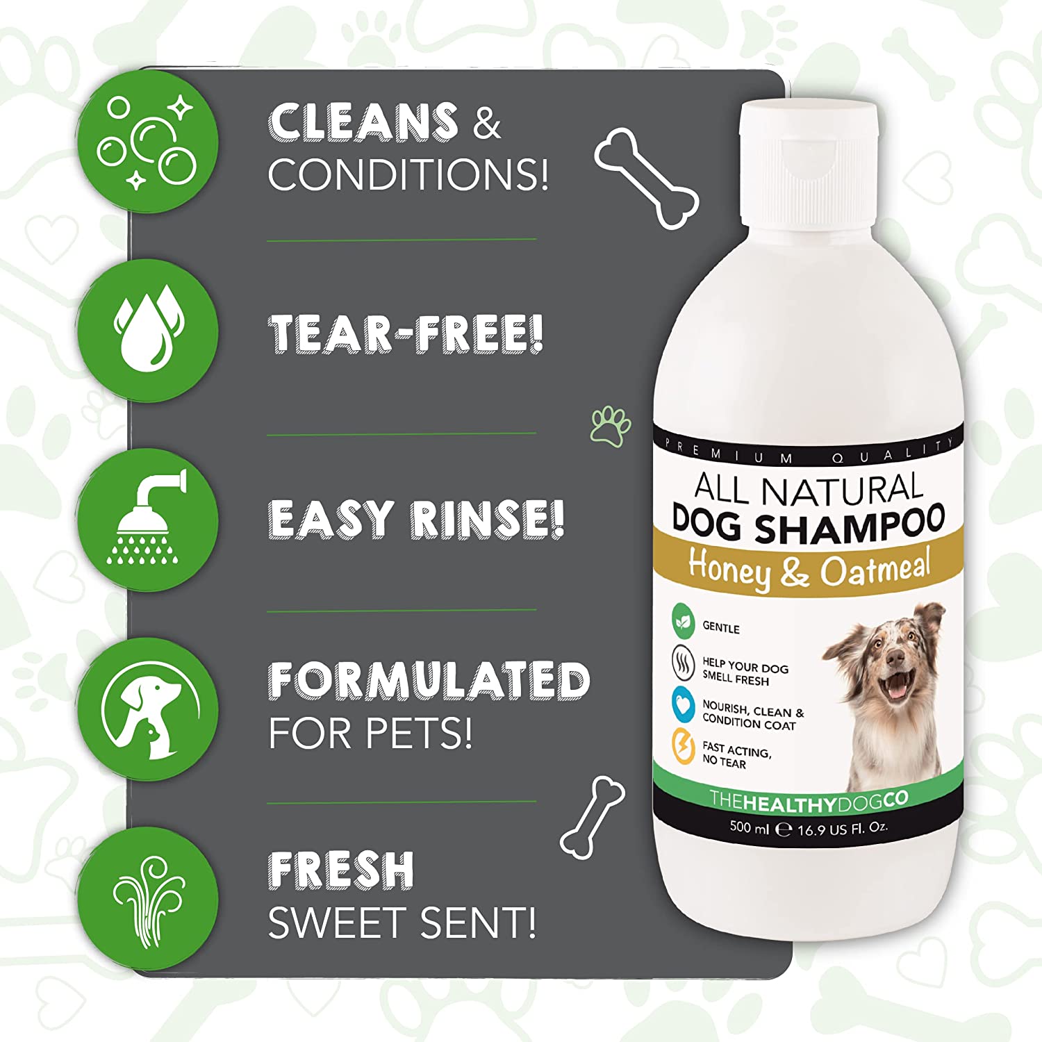 The Healthy Dog Co All-Natural Dog Shampoo & Conditioner - Honey and Oatmeal