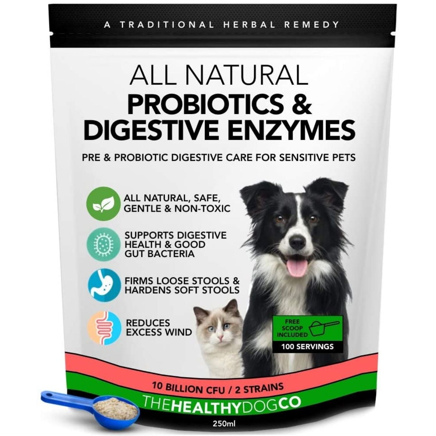 All-Natural Probiotics Digestive Enzymes for Dogs Cats - The Healthy Dog Co
